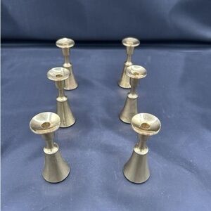 1950s Dansk Designs Solid Brass Candlesticks Set of 6 JHQ Quistgaard MCM